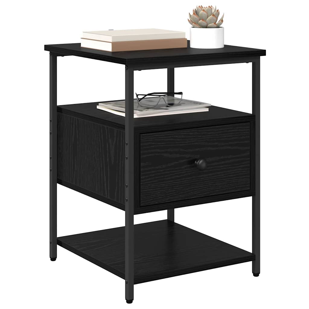 Nachttisch Schwarz Eichen-Optik 40 x 42 x 56 cm Holzwerkstoff