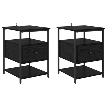 vidaXL Nachttisch 2 pcs Schwarz Eichen-Optik 40 x 42 x 56 cm