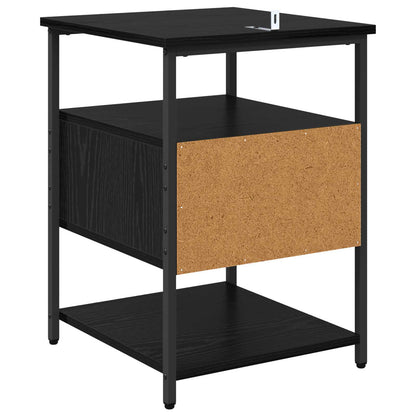 vidaXL Nachttisch 2 pcs Schwarz Eichen-Optik 40 x 42 x 56 cm