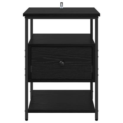 vidaXL Nachttisch 2 pcs Schwarz Eichen-Optik 40 x 42 x 56 cm