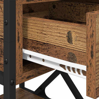 vidaXL Nachttisch mit Schubladen Altholz 40 x 42 x 55 cm Holzwerkstoff