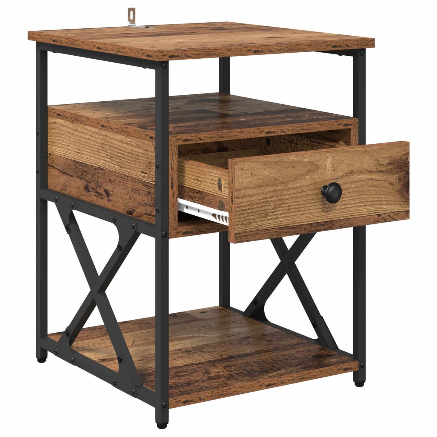 vidaXL Nachttisch 2 pcs Altholz 40 x 42 x 55 cm Holzwerkstoff
