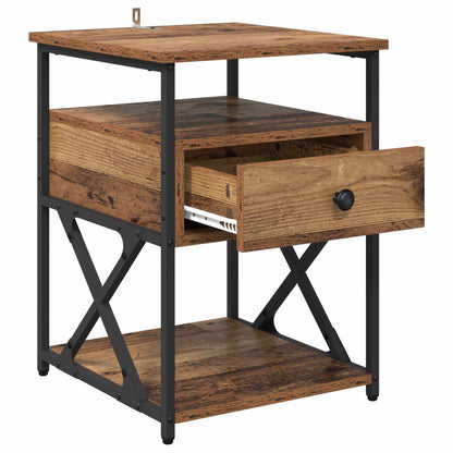 vidaXL Nachttisch 2 pcs Altholz 40 x 42 x 55 cm Holzwerkstoff