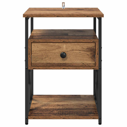 vidaXL Nachttisch 2 pcs Altholz 40 x 42 x 55 cm Holzwerkstoff