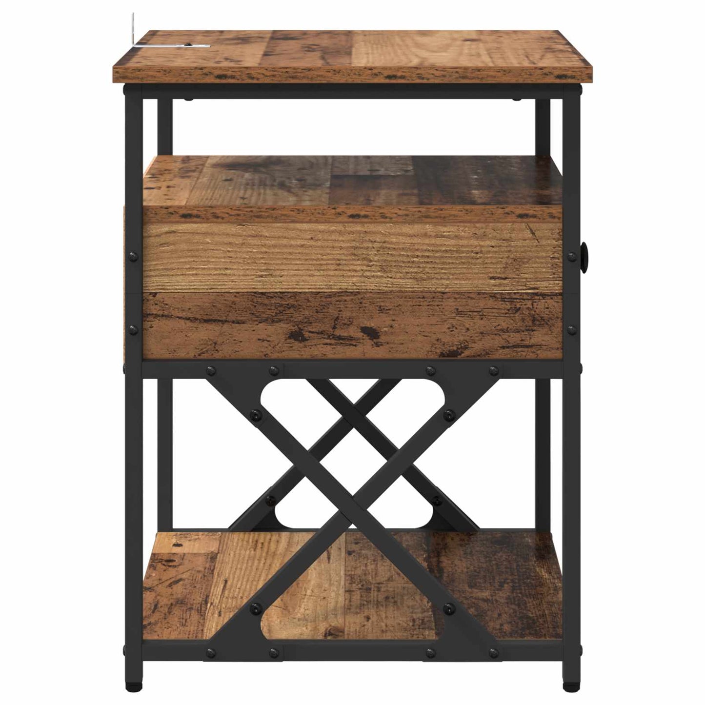 vidaXL Nachttisch 2 pcs Altholz 40 x 42 x 55 cm Holzwerkstoff