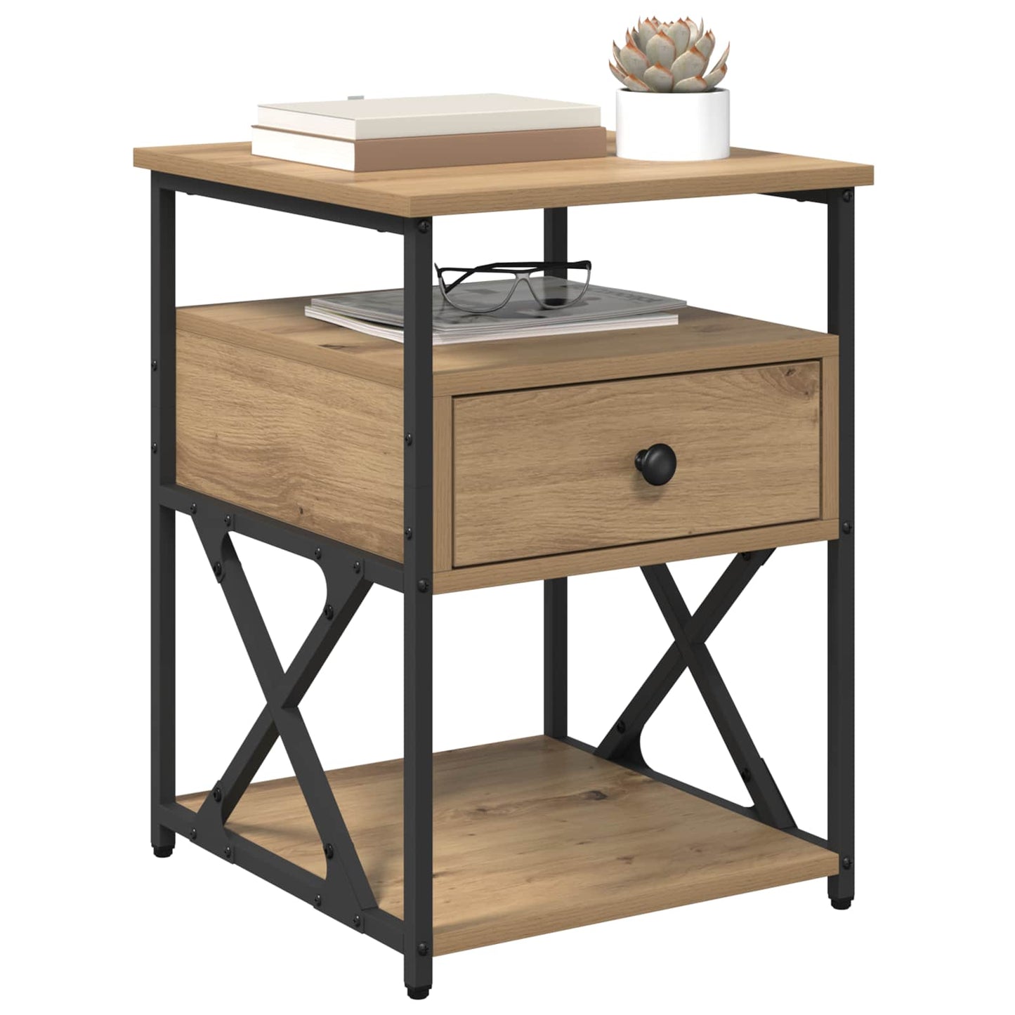 vidaXL Nachttisch 2 pcs Artisan-Eiche 40 x 42 x 55 cm Holzwerkstoff