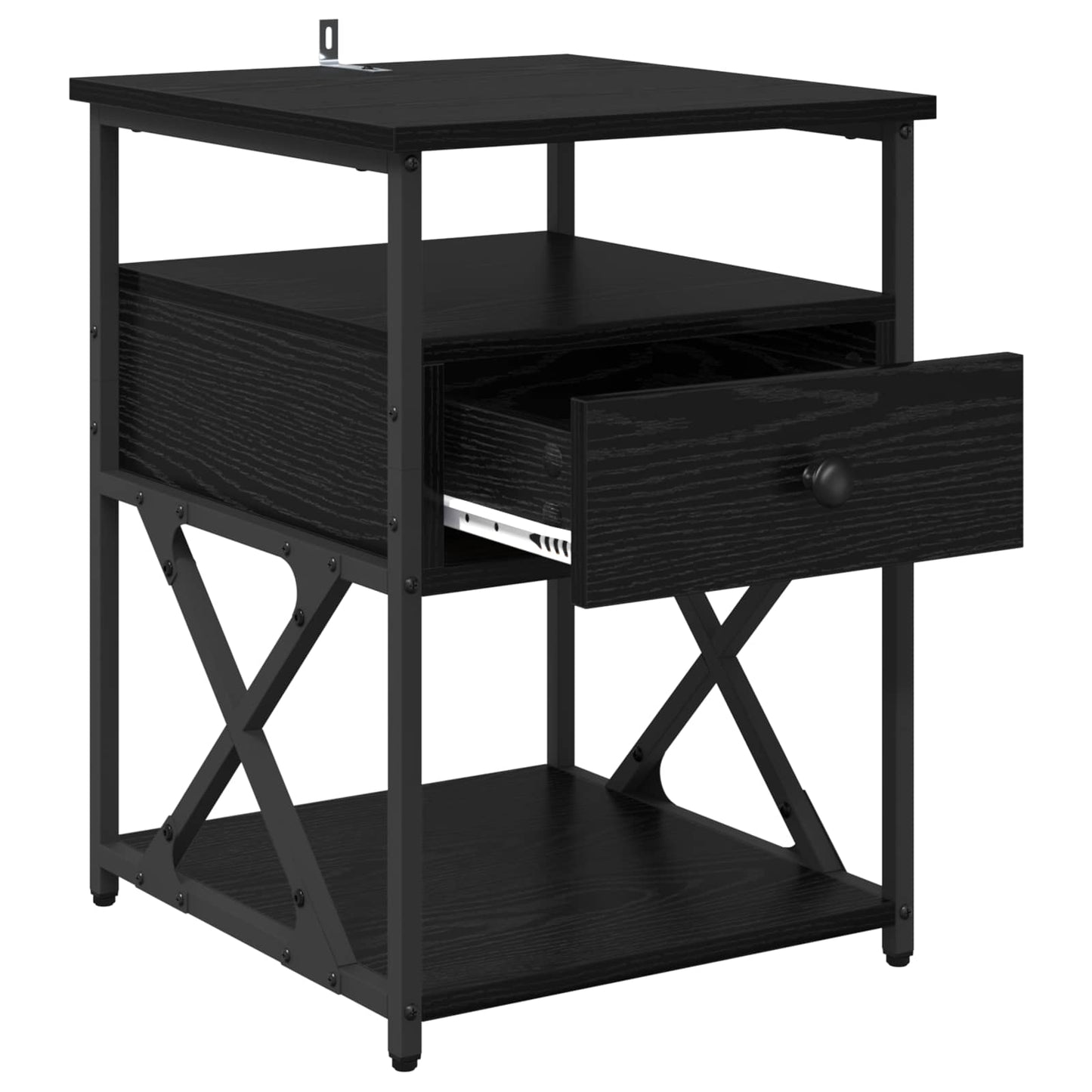 vidaXL Nachttisch 2 pcs Schwarz Eichen-Optik 40 x 42 x 55 cm