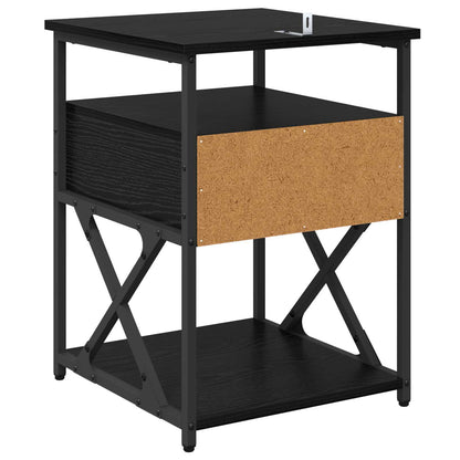 vidaXL Nachttisch 2 pcs Schwarz Eichen-Optik 40 x 42 x 55 cm