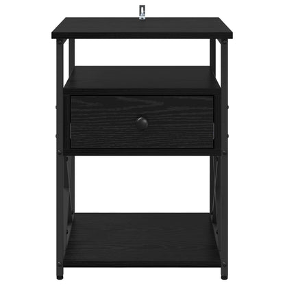 vidaXL Nachttisch 2 pcs Schwarz Eichen-Optik 40 x 42 x 55 cm