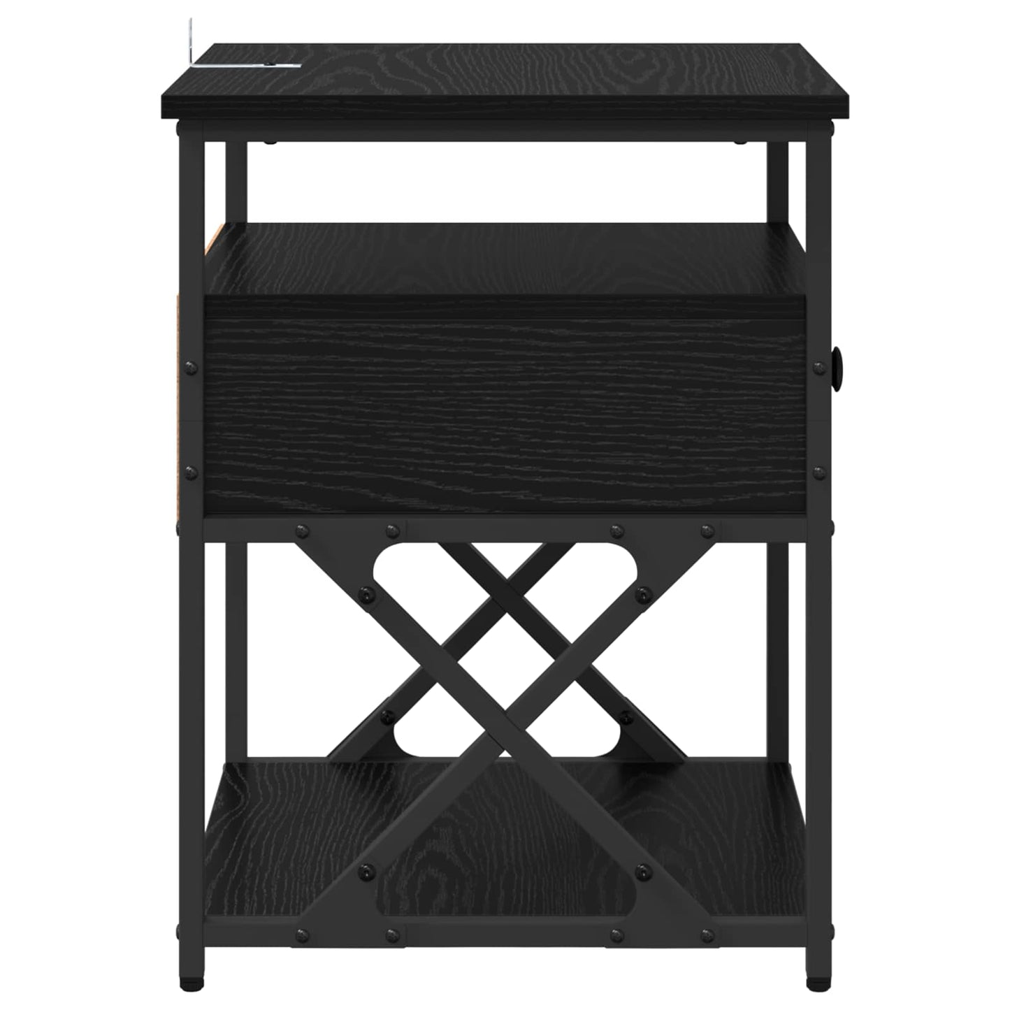 vidaXL Nachttisch 2 pcs Schwarz Eichen-Optik 40 x 42 x 55 cm
