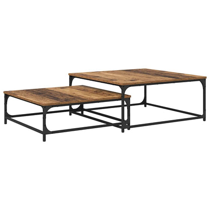 vidaXL Couchtisch 2 pcs Altholz Holzwerkstoff