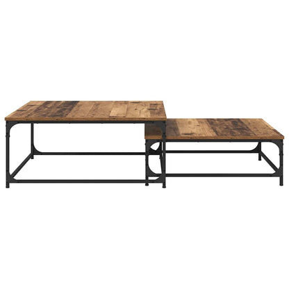vidaXL Couchtisch 2 pcs Altholz Holzwerkstoff