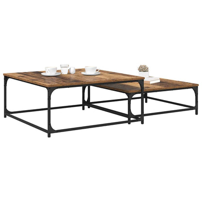 vidaXL Couchtisch 2 pcs Altholz Holzwerkstoff