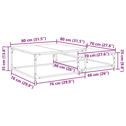 vidaXL Couchtisch 2 pcs Altholz Holzwerkstoff
