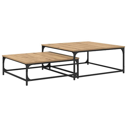 vidaXL Couchtisch 2 pcs Artisan-Eiche Holzwerkstoff