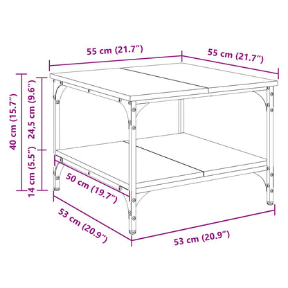 Couchtisch Schwarz Eichen-Optik 55 x 55 x 40 cm Holzwerkstoff