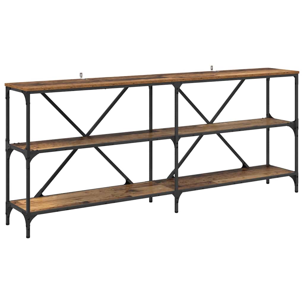vidaXL Konsolentisch mit Regal Altholz 180 x 30 x 75 cm Holzwerkstoff
