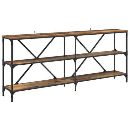 vidaXL Konsolentisch mit Regal Altholz 180 x 30 x 75 cm Holzwerkstoff