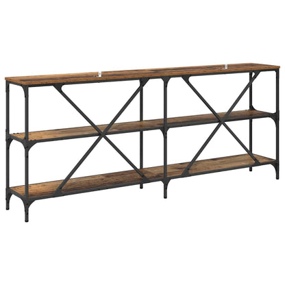 vidaXL Konsolentisch mit Regal Altholz 180 x 30 x 75 cm Holzwerkstoff