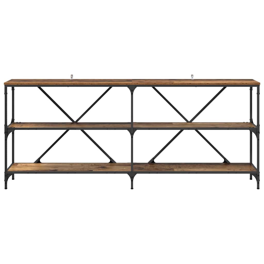 vidaXL Konsolentisch mit Regal Altholz 180 x 30 x 75 cm Holzwerkstoff