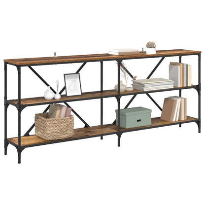 vidaXL Konsolentisch mit Regal Altholz 180 x 30 x 75 cm Holzwerkstoff