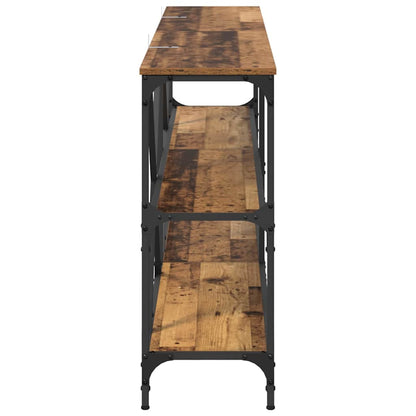 vidaXL Konsolentisch mit Regal Altholz 180 x 30 x 75 cm Holzwerkstoff