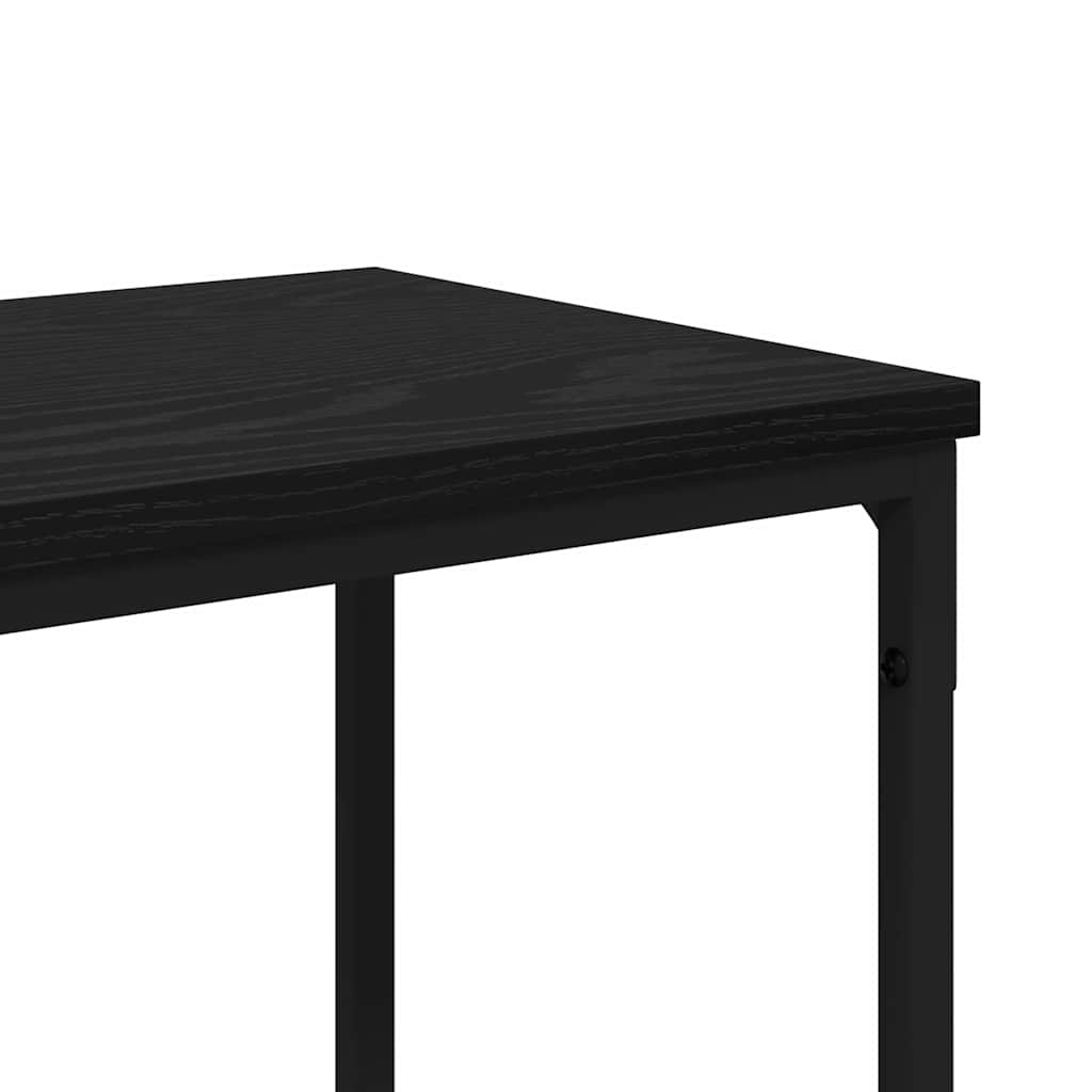 vidaXL Konsolentisch mit Regal Schwarz Eichen-Optik 180 x 30 x 75 cm