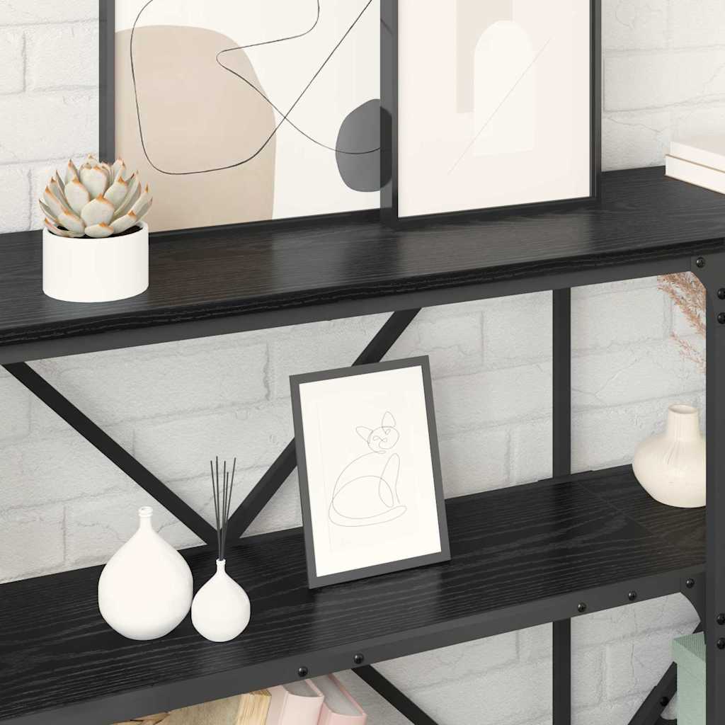 vidaXL Konsolentisch mit Regal Schwarz Eichen-Optik 180 x 30 x 75 cm