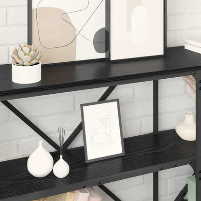 vidaXL Konsolentisch mit Regal Schwarz Eichen-Optik 180 x 30 x 75 cm