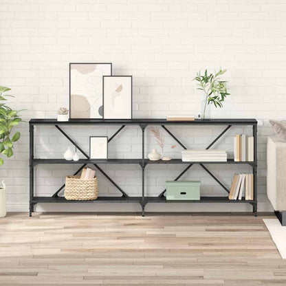 vidaXL Konsolentisch mit Regal Schwarz Eichen-Optik 180 x 30 x 75 cm