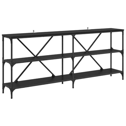 vidaXL Konsolentisch mit Regal Schwarz Eichen-Optik 180 x 30 x 75 cm