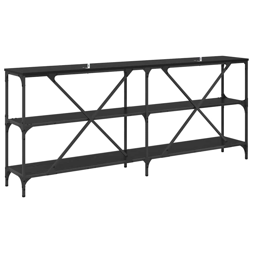 vidaXL Konsolentisch mit Regal Schwarz Eichen-Optik 180 x 30 x 75 cm