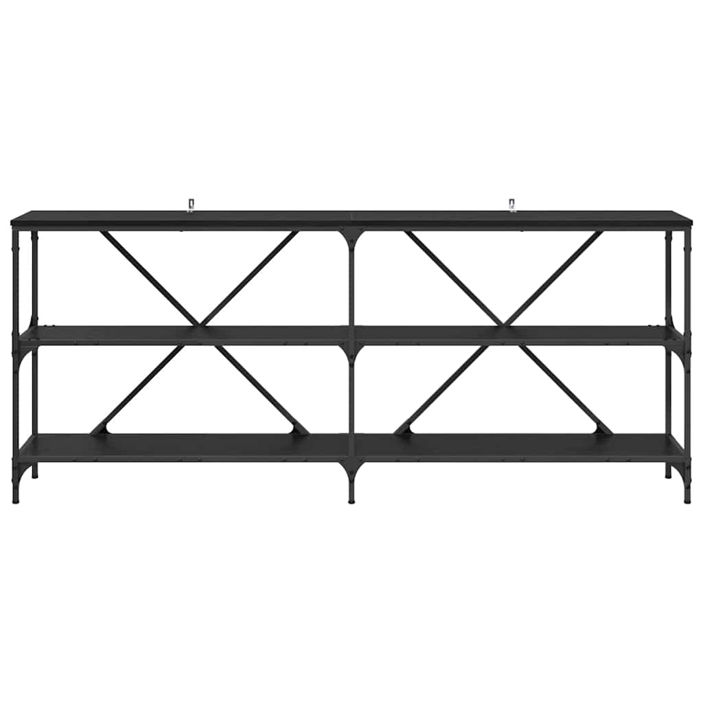 vidaXL Konsolentisch mit Regal Schwarz Eichen-Optik 180 x 30 x 75 cm