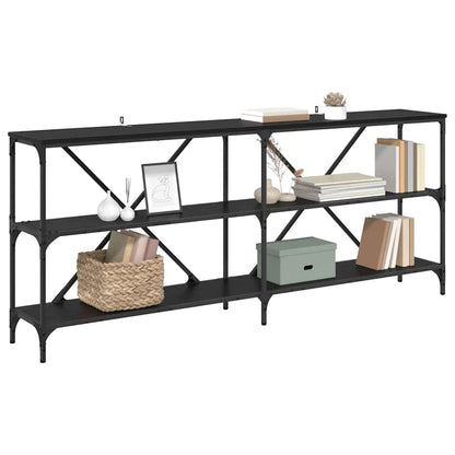 vidaXL Konsolentisch mit Regal Schwarz Eichen-Optik 180 x 30 x 75 cm