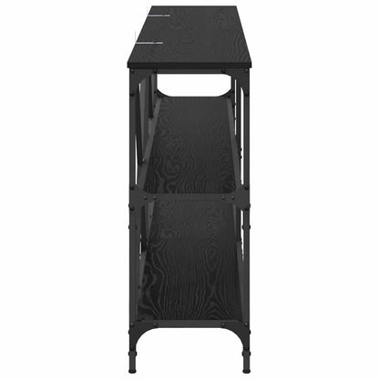 vidaXL Konsolentisch mit Regal Schwarz Eichen-Optik 180 x 30 x 75 cm