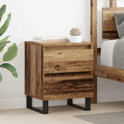 vidaXL Table de chevet 2 pcs bois de récupération 40 x 35 x 50 cm bois d'ingénierie