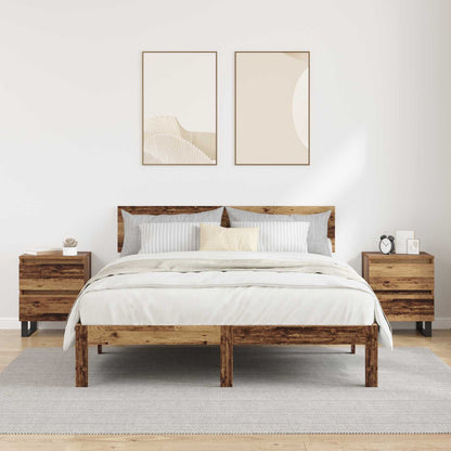 vidaXL Table de chevet 2 pcs bois de récupération 40 x 35 x 50 cm bois d'ingénierie