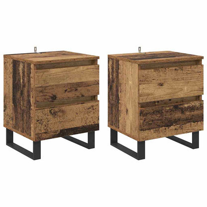 Nachttisch 2 pcs Altholz 40 x 35 x 50 cm Holzwerkstoff