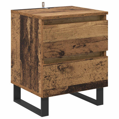 vidaXL Table de chevet 2 pcs bois de récupération 40 x 35 x 50 cm bois d'ingénierie