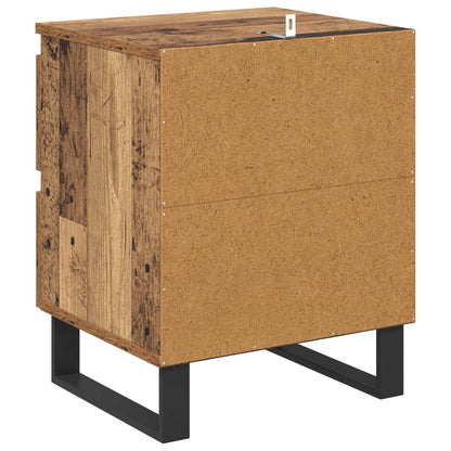 vidaXL Table de chevet 2 pcs bois de récupération 40 x 35 x 50 cm bois d'ingénierie