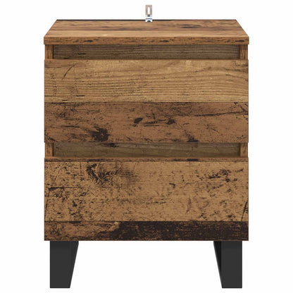 vidaXL Table de chevet 2 pcs bois de récupération 40 x 35 x 50 cm bois d'ingénierie