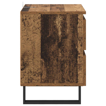 vidaXL Table de chevet 2 pcs bois de récupération 40 x 35 x 50 cm bois d'ingénierie