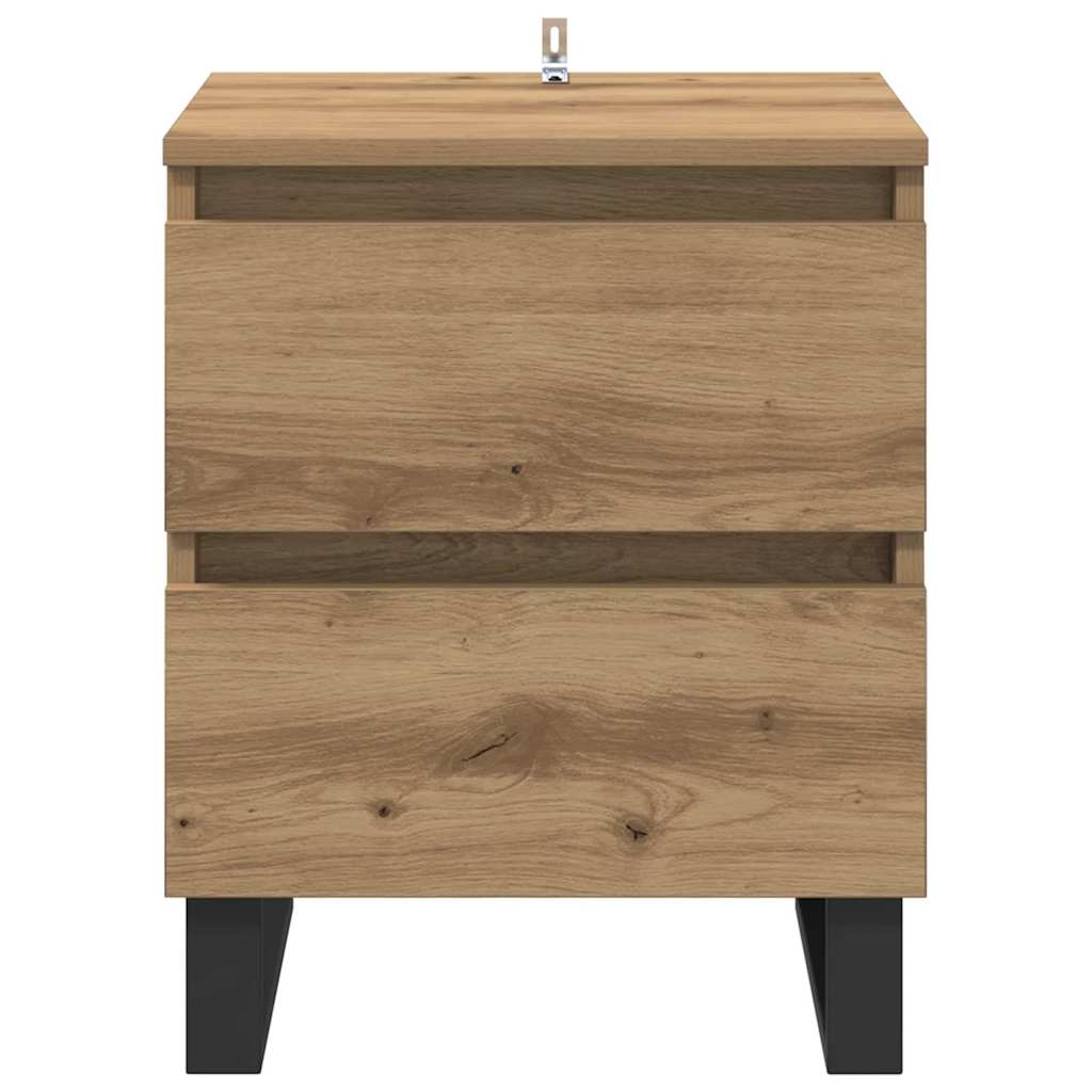 vidaXL Nachttisch 2 pcs Artisan-Eiche 40 x 35 x 50 cm Holzwerkstoff