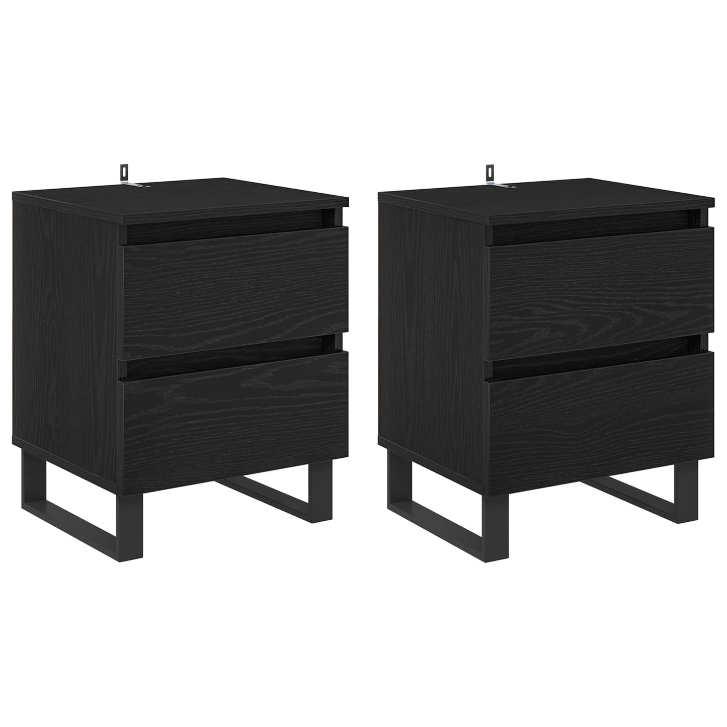 vidaXL Nachttisch 2 pcs Schwarz Eichen-Optik 40 x 35 x 50 cm