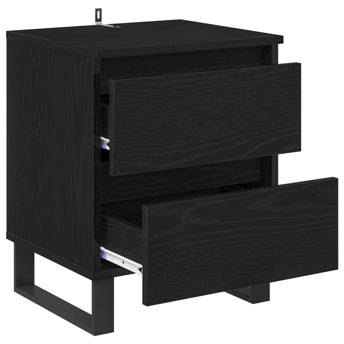 vidaXL Nachttisch 2 pcs Schwarz Eichen-Optik 40 x 35 x 50 cm