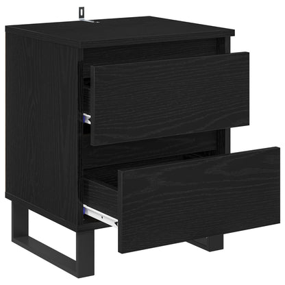 vidaXL Nachttisch 2 pcs Schwarz Eichen-Optik 40 x 35 x 50 cm