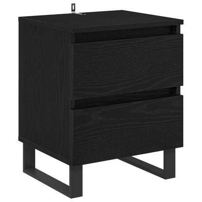 vidaXL Nachttisch 2 pcs Schwarz Eichen-Optik 40 x 35 x 50 cm