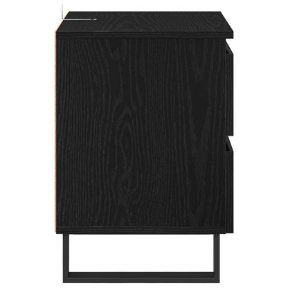 vidaXL Nachttisch 2 pcs Schwarz Eichen-Optik 40 x 35 x 50 cm