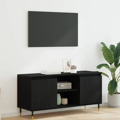 TV-Schränk Schwarz Eichen-Optik 104 x 35 x 50 cm Holzwerkstoff