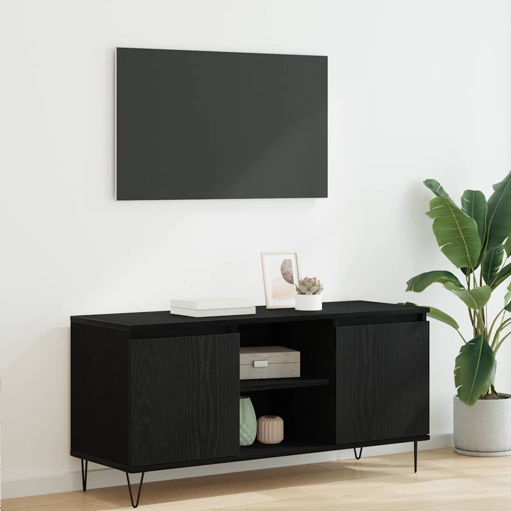 vidaXL TV-Schränk Schwarz Eichen-Optik 104 x 35 x 50 cm Holzwerkstoff